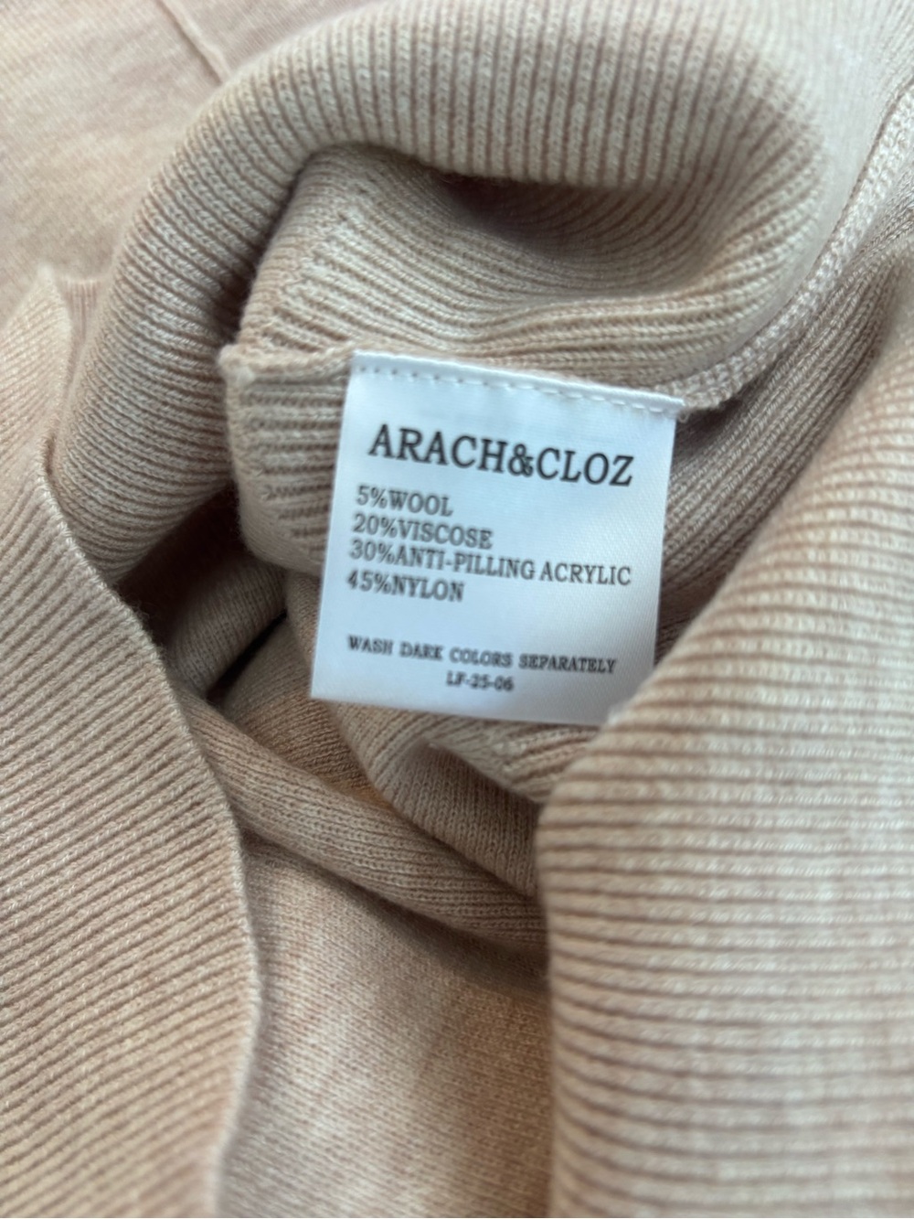 ARACH & CLOZ Mock Neck Sleeveless Cashmere Blend Knit Top Beige Size M - Picture 6 of 9